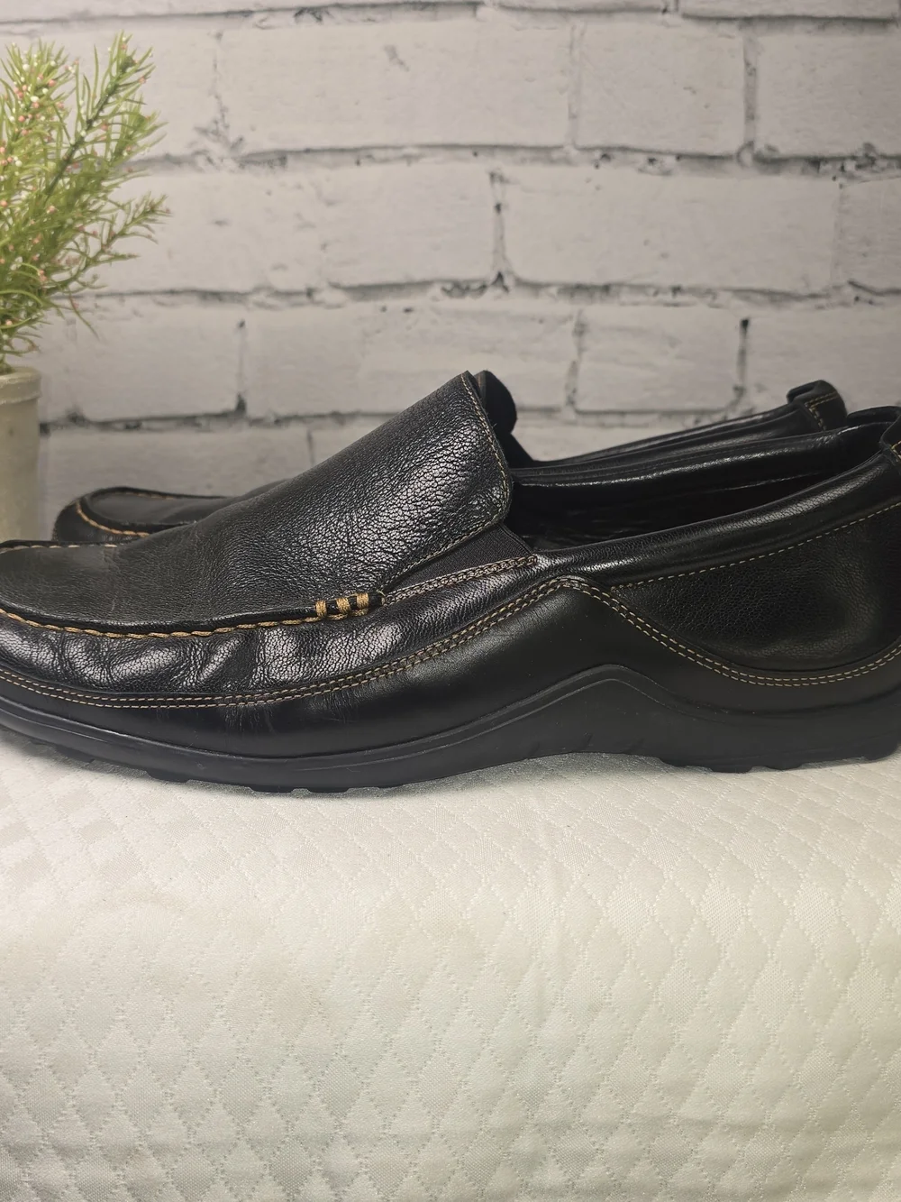 MENS COLE HAAN TUCKER VENETIAN LOAFERS IN BLACK LEATHER SLIP ON CASUAL SIZE 15M